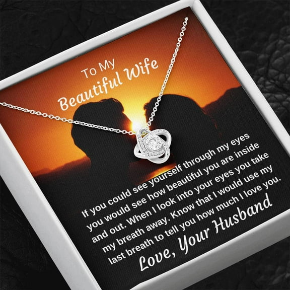 To My Beautiful Wife You Take My Breath Away Pendant Necklace Gift
