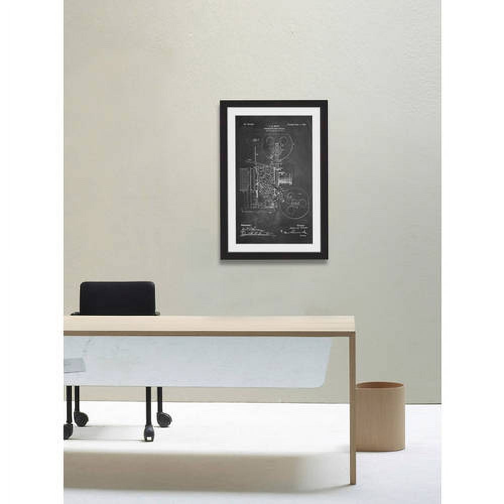 "Projector 1902 Chalk" Framed Painting Art Print, 12" x 1.5"