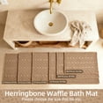 thumbnail image 6 of BULULOM Boho Runner Rug, Herringbone Waffle Bathroom Rugs Non Slip Washable Super Absorbent Quick Dry, Farmhouse Long Bath Mat, 72"x24" Khaki, 6 of 10