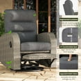 thumbnail image 7 of LayinSun Oversized Wicker Outdoor Swivel Glider Recliner with Adjustable Backrest & Footrest, Patio Reclining Lounge Chair - Set of 2, 7 of 7