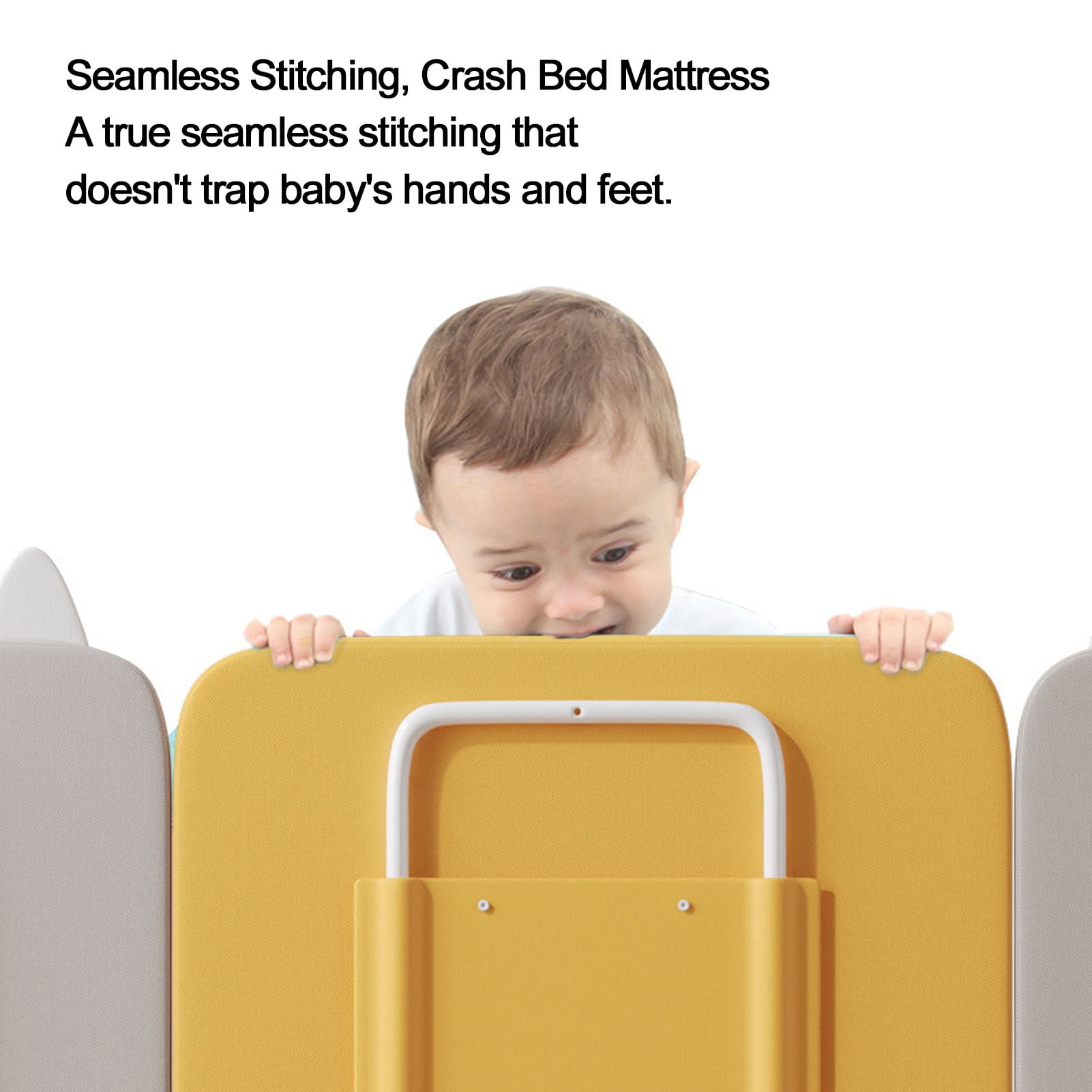 Riousery Baby Bed Rail Guard, Soft Padded Toddler Safety Bed Rail, Height Adjustable Fall Prevention for Kids, Universal Fit Infant Side Guard, Easy Install Mesh Panel, Simple Yellow, 18.9 in / 48 cm