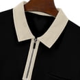 thumbnail image 6 of BRGZLK Mens Quarter Zip Blouses Summer 2026 Casual Color Block Waffle Knit Moisture Wicking Tops Short Sleeve Turn-Down Collar Dressy Golf Shirts Black S, 6 of 7