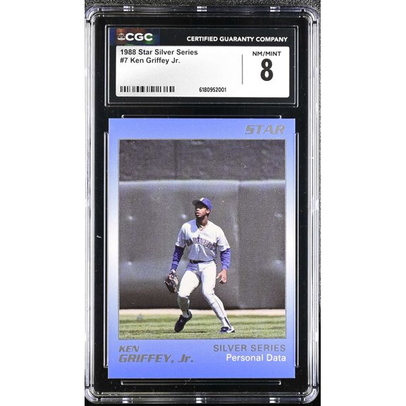 Collectible Graded 1988 Star Silver Series Ken Griffey Jr #7 Rookie RC XRC CGC 8 Seattle Mariners Baseball Card