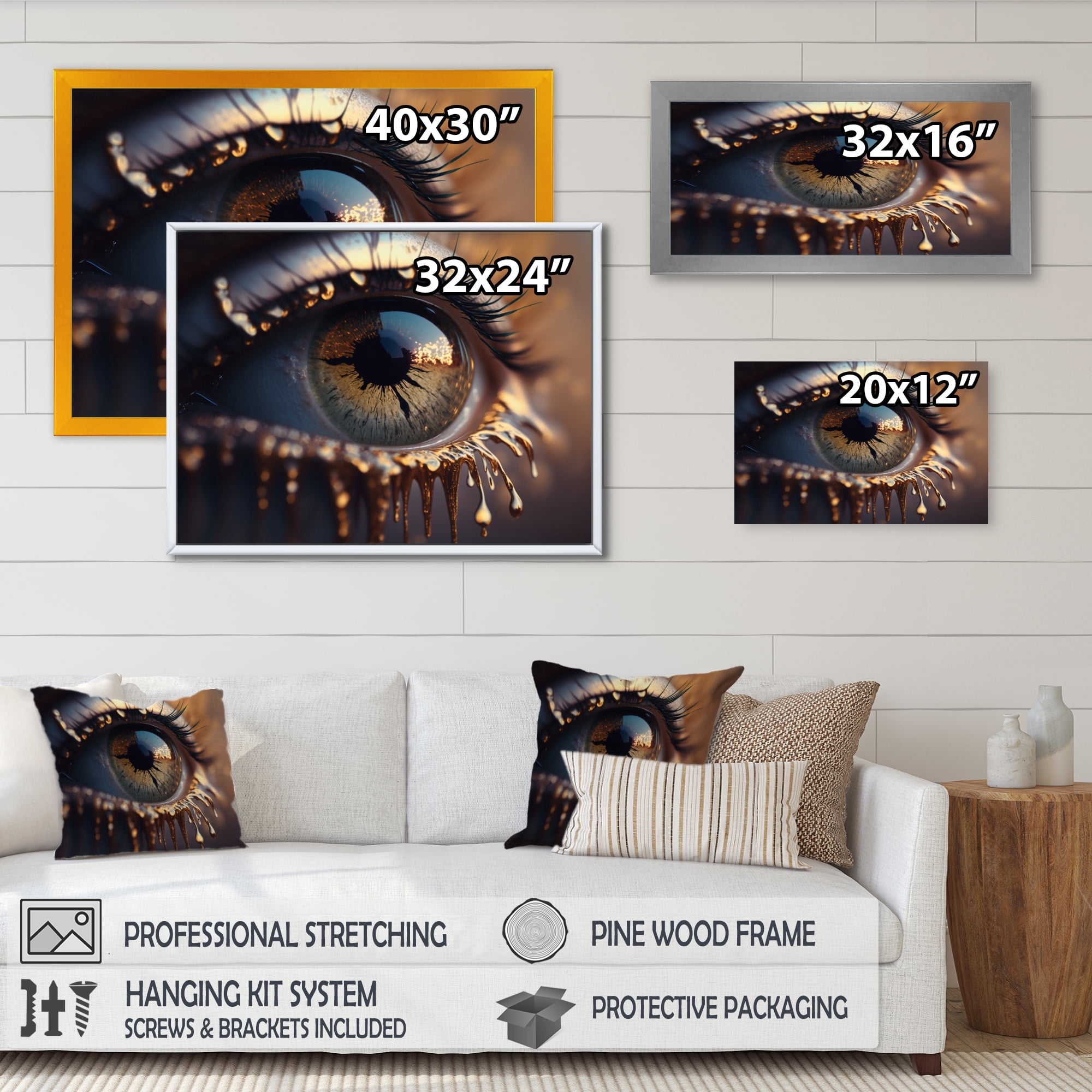 Designart Colorful Eye IV Canvas Wall Art