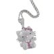thumbnail image 2 of KML-HH1340 Venta caliente de latón de dibujos animados Hello Kitty colgante collar Hip Hop Rosa Zircon gato Kitty collar hombres mujeres, 2 of 3