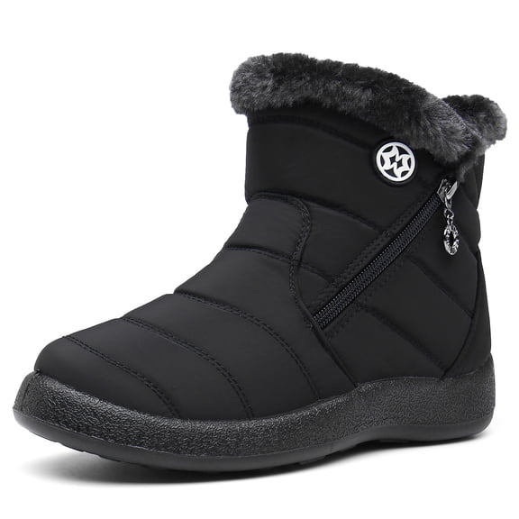 Womens Warm Fur Lined Winter Snow Boots Waterproof Ankle Boots Outdoor Booties Comfortable Shoes for Women