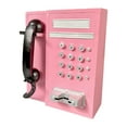 thumbnail image 3 of Teléfono fijo de pared, modelo de hierro, adorno artesanal, accesorios decorativos retro Rosa, 3 of 9