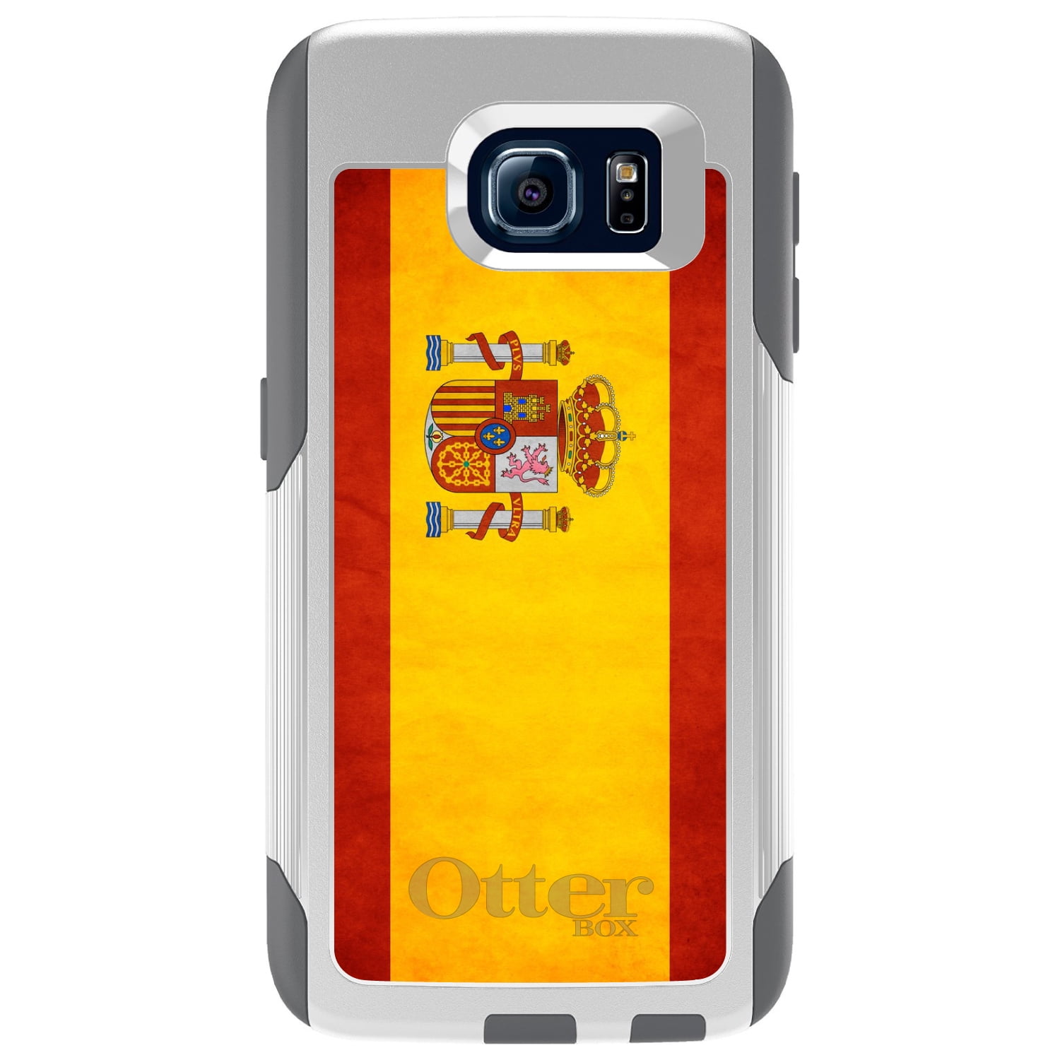 DistinctInk Custom White OtterBox Commuter Series Case for Samsung Galaxy S6...