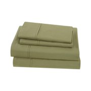 Brooklyn Loom Solid Cotton Percale Bed Sheet Set Olive Green Full N/A
