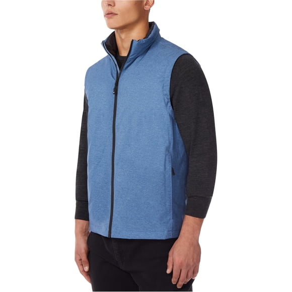 32 Degrees Mens Water-Resistant Quilted Vest, Blue, Small