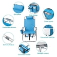 thumbnail image 3 of HONEY HOME Backpack Beach Chair, 5 Level Adjustable Positions Beach Chair with Back Storage Bag, Cooler Pouch and Side Bags for Beach Poolside Lawn (blue）, 3 of 7