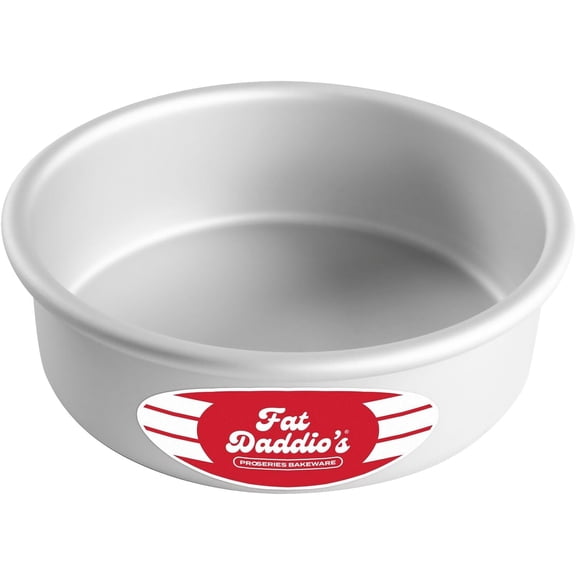 Fat Daddio's Anodized Aluminum Baking Pan, 6 x 2 Inch Round Cake Pan, Silver, Layered Cake & Deep Dish Pizza Bakeware
