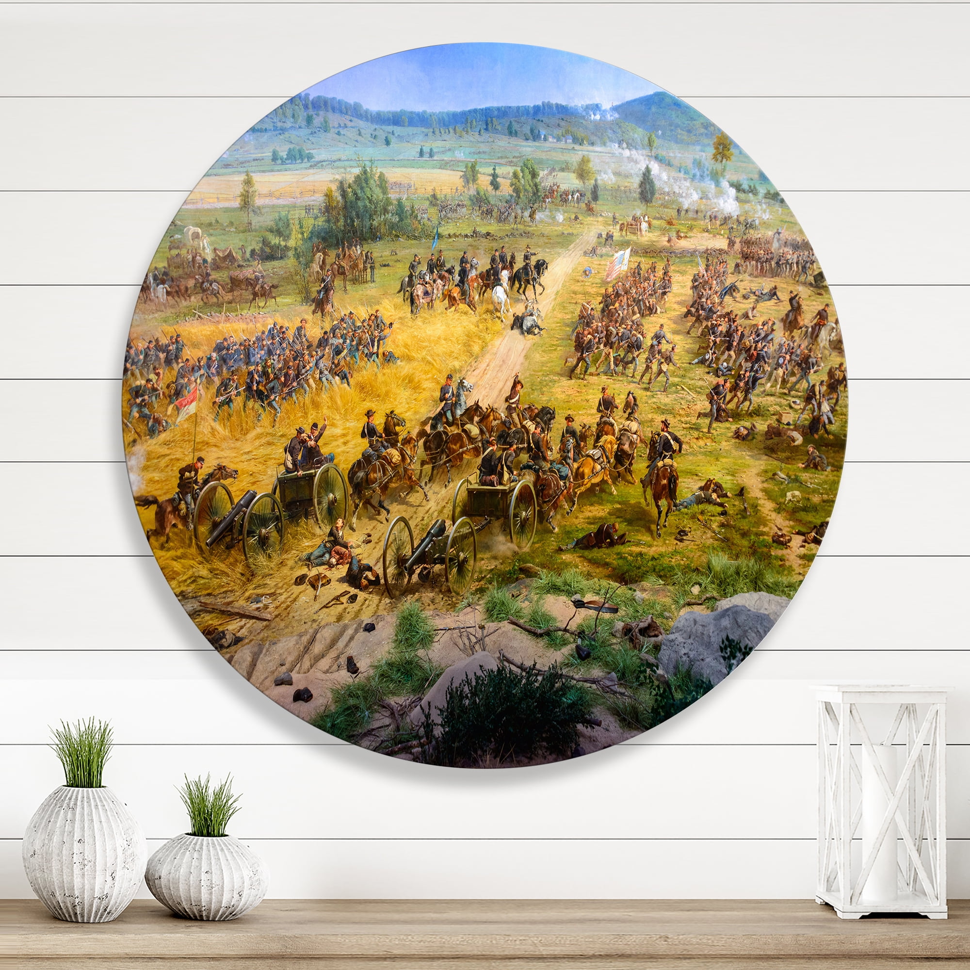 Historical Gettysburg National Military Park 11 in x 11 in Painting Art Prints, by Designart