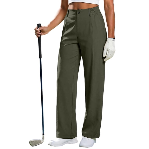Womens Wide Leg Golf Pants Elastic High Waist Travel Slacks Dress Pants Business Casual Outfits Trousers with Pockets