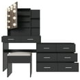 thumbnail image 6 of Ktaxon Makeup Vanity with 8 Drawers&Charging Station, Vanity Desk with 3 Color Light, Vanity Table Set w/ Drawer Dresser, Black, 6 of 11