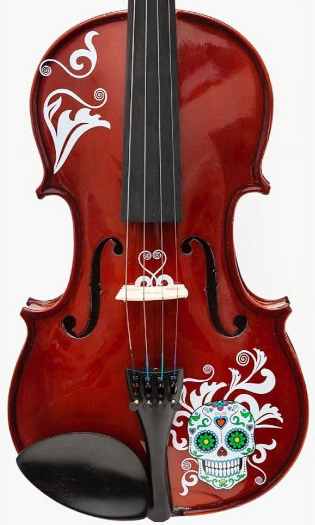 Cinco de Mayo Emerald Green Violin Outfit w Matching Carbon Fiber Bow Case Crystal Fine Tuners Rosin Strings Set Up