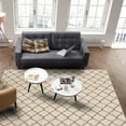 thumbnail image 3 of Area Rugs Indoor Non-Slip Rectangle Rug 4x6 Ft Rustic Moroccan Geometric Quatrefoil Khaki Lattice Rug Rubber Backing Floor Mats Non Shedding Home Decor Carpet for Entryway Living Room, 3 of 8