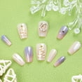 thumbnail image 2 of Niusricy Christmas Press on Nails 24Pcs Medium Fake Nails Full Cover Square Nails with Glitter Rhinestone Pearl Designs, 2 of 9