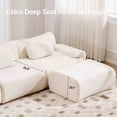 thumbnail image 4 of 118" Modular Cloud Sectional Sofa with Ottoman, Curved Modern Couch with Deep Seat, Compression Fabric Sectional Sofa for Living Room, Beige, 4 of 8