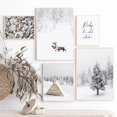 thumbnail image 4 of Pintura en lienzo de escena de invierno para decoración de sala de estar, carteles nórdicos, impresiones de pared, cuadro de cabina de Navidad, bosque nevado, 2024, 4 of 4