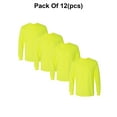 thumbnail image 1 of Radyan High Visibility Long Sleeve Safety T-Shirt - 12 Pack, 100% Polyester, Size: Adult, 1 of 5