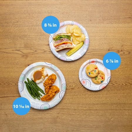 GREAT VALUE DISPOSABLE PAPER PLATES, 10″, 100 COUNT