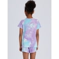 thumbnail image 4 of Beezizac Girls Pajama Set 2-PC Shorts Cotton Summer Tie Dye Butterfly Pjs Size 8, 4 of 7