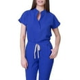 thumbnail image 2 of Gray Scrubs For Woman,Scrubs Sets for Women 2 Pieces Plus Size Yoga Medical Stretch Wide Leg Jogger Fitted Scrubs for Women Set - Blue - M, 2 of 4
