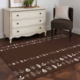 thumbnail image 3 of 4'x6' Area Rugs, Rustic Botanical Indoor Outdoor Area Rug for Living Room Bedroom, Japanese Herb on Brown Simple Art Washable Bathroom Rugs Kitchen Floor Carpet Mats Home Decor Aesthetic, 3 of 8