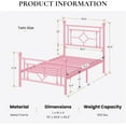thumbnail image 2 of 14 Inches Twin Size Metal Platform Bed Frame/Vintage Iron-Art Headboard and Footboard/Mattress Foundation for Storage/No Box Spring Needed/Noise-Free/Easy Assembly/White, 2 of 7
