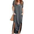 thumbnail image 3 of Julyccc Robe T-Shirt Longue Décontractée pour Femme à Manches Courtes avec Poches, Coupe Ample, 3 of 3