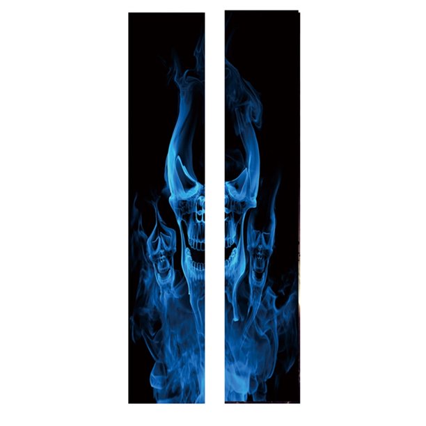 LKWLPD - Cubiertas decorativas para puertas de Halloween, diseño de fantasma de Halloween frente a la puerta 3D creativa, pegatinas decorativas con personalidad, para ventanas y paredes, decoración