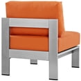 thumbnail image 4 of Modway Shore Fabric Aluminum Outdoor Patio Armless Chair in Silver/Orange, 4 of 4