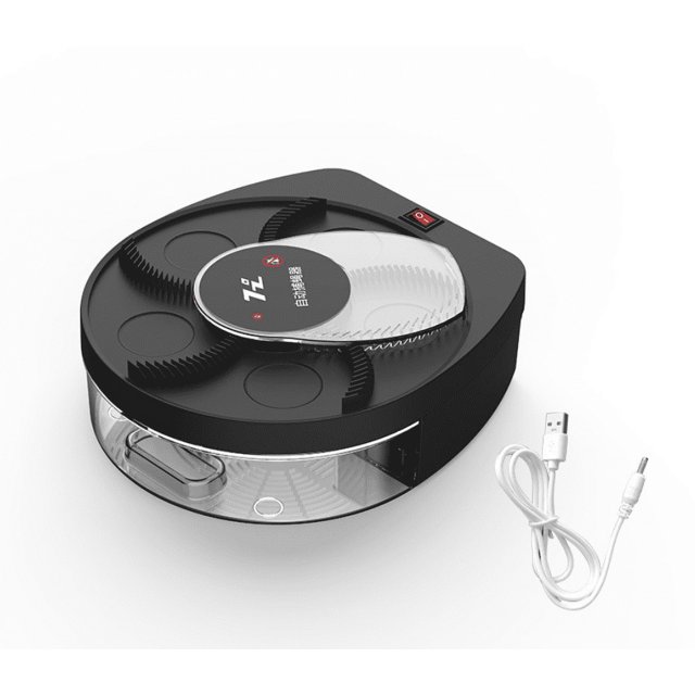 Atrapamoscas eléctrico automático, trampa para moscas, captura de 360 °, matamoscas colgante desmontable, carga USB, negro brillar Electrónica