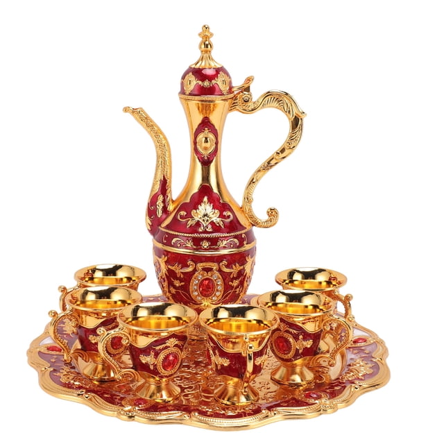 Juego De Cafetera, Exquisita Artesanía En Relieve, Tetera, Kit De Olla Para Vino, Resistente A La Corrosión, Resistente A Altas Temperaturas, Juego De Cafetera Vintage Para Bodas