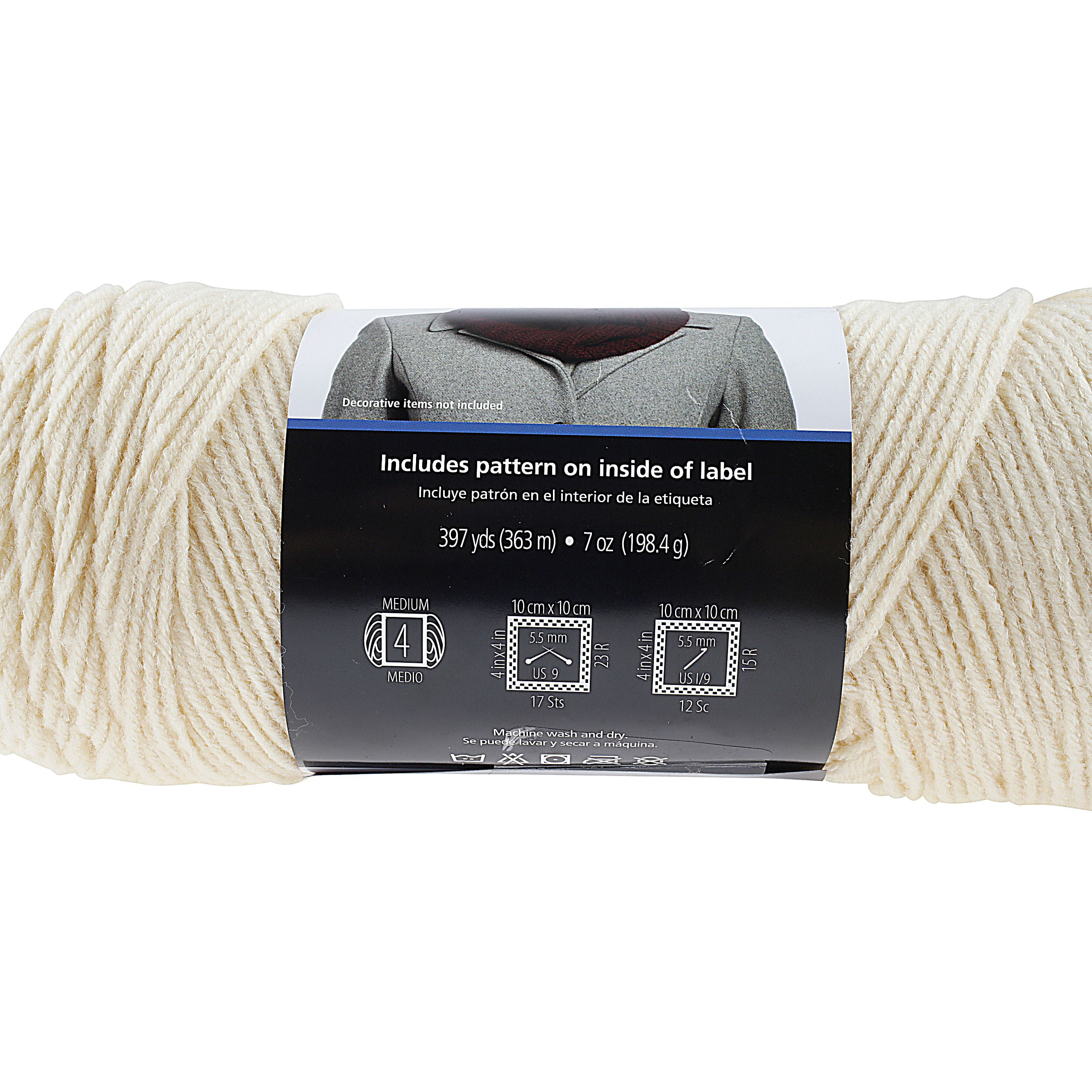 Mainstays Medium Acrylic Gray Yarn, 397 yd 