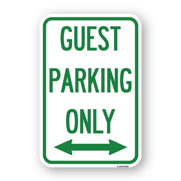 SignMission A-1218-23930 12 x 18 in. Aluminum Sign - Guest Parking Only with Bidirectional Arrow
