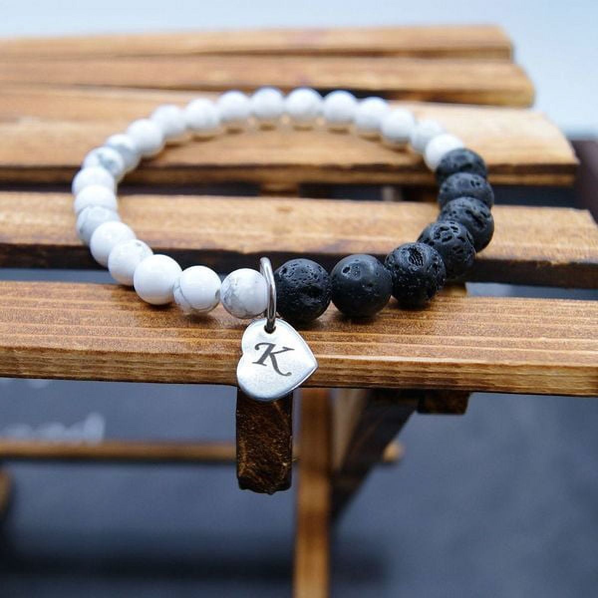 Free Engraving Personalized Mother's Day Aromatherapy Marble Natural Lava Bead Essential Oil Diffuser Bracelet Free Jewelry Jewelry Gift Box Ships Next Day