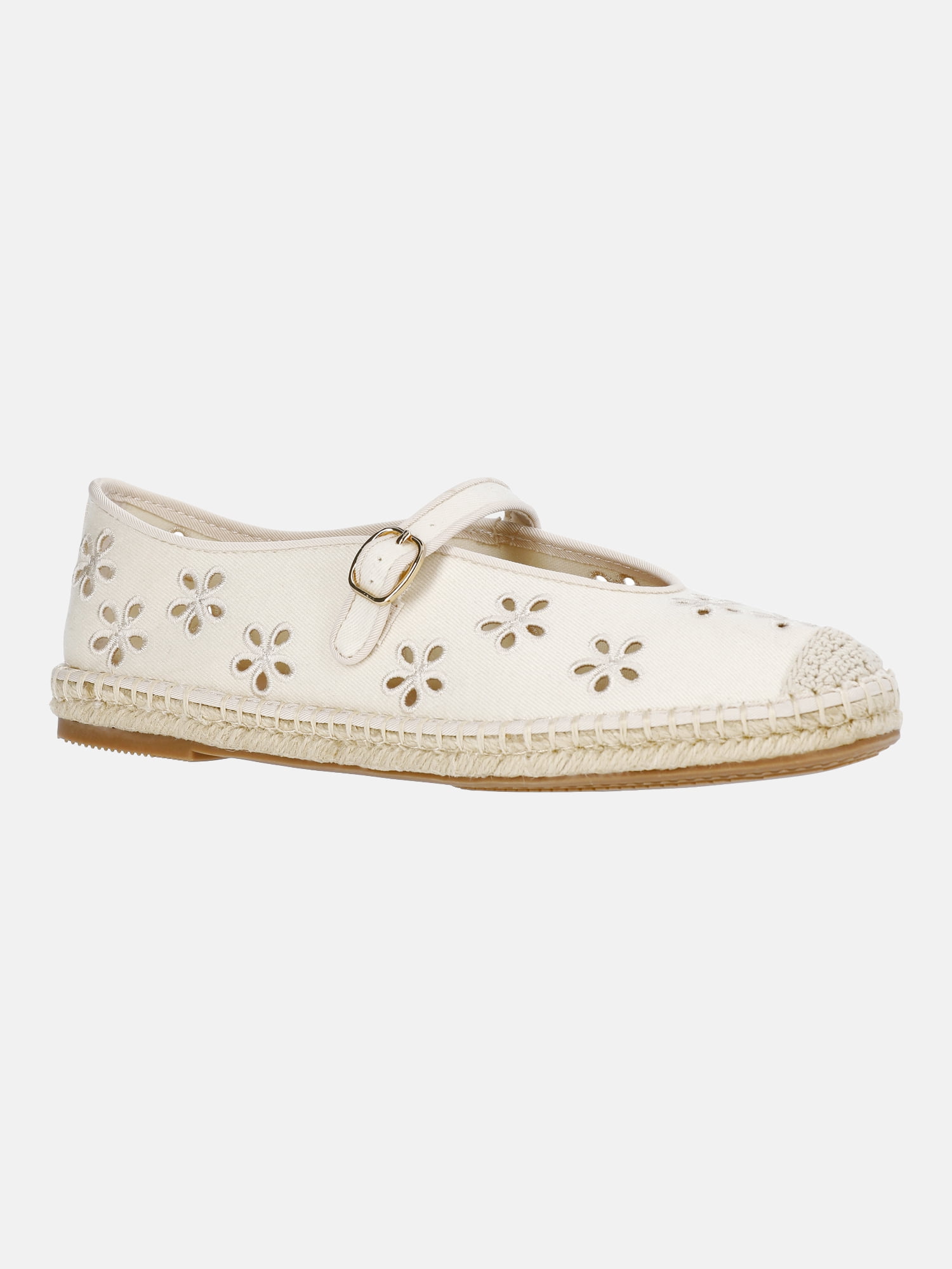 Free Assembly Women's Floral Cut Out Mary Jane Espadrilles