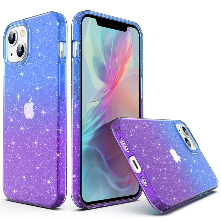 ULAK Phone Case for iPhone 13 Pro for Girls Women, Cute Slim Shockproof  Bumper Case for Apple iPhone 13 Pro 6.1 inch 2021, Blue Purple 