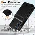 thumbnail image 5 of Dteck Wallet for Samsung Galaxy Z Fold 3 Case with Built-in Glass Screen Protector, Soft PU Leather Card Holder Flip Kickstand Protective Case for Z Fold 3 5G,Black, 5 of 7