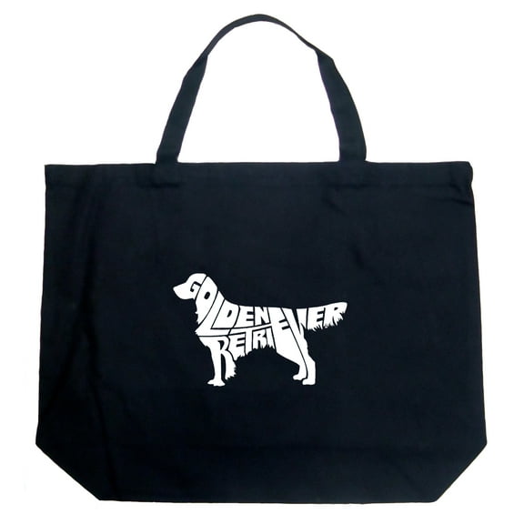 LA Pop Art Large Word Art Tote Bag - Golden Retreiver