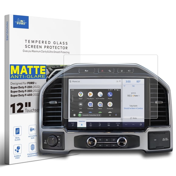 Protector de pantalla INNOSURE de vidrio templado para Ford Super Duty F-250 F-350 F-450 Navigation 2022 con pantalla táctil de 12 pulgadas