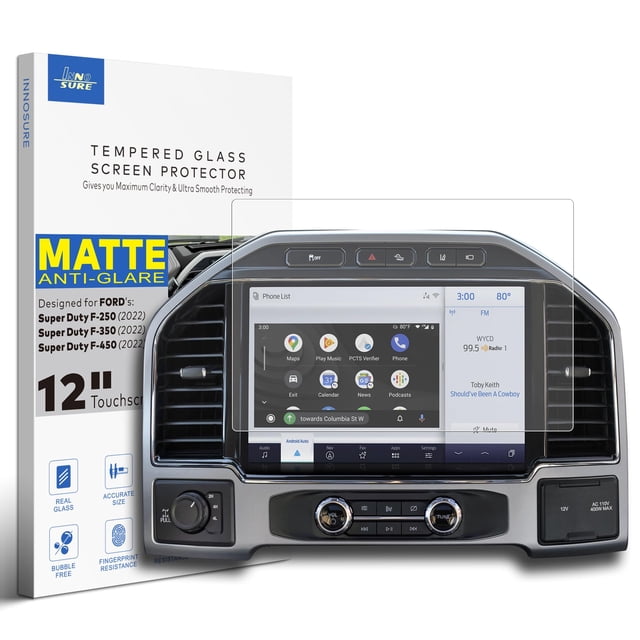Protector de pantalla INNOSURE de vidrio templado para Ford Super Duty F-250 F-350 F-450 Navigation 2022 con pantalla táctil de 12 pulgadas