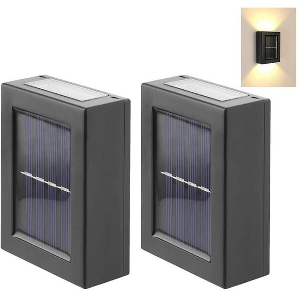 Led De 2 Uds., Luz De Pared Solar Para Exteriores, Lámpara De Pared Para Arriba Y Abajo, Camino, Escaleras, Jardín, Luces De Calle Decorativas Yuarrent HA045851-01