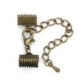 thumbnail image 4 of 10 Pcs 10mm Plated Ribbon Ends Fastener Clasps Textured Crimp End Clamps Cord Ends Buckles Zipper Clips DIY Jewelry Acce, 4 of 7