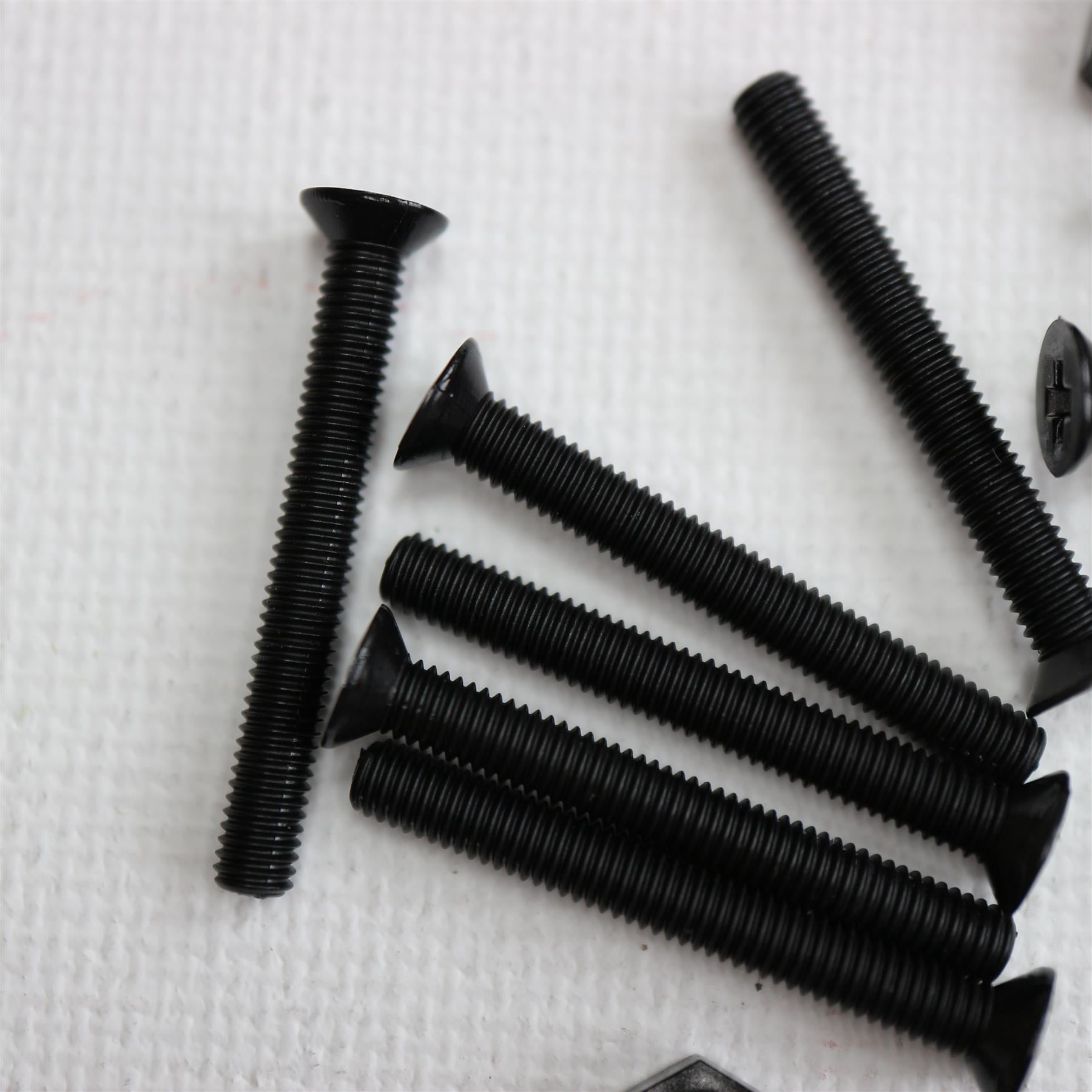 50 x Black Nylon Countersunk plastic machine screws, M3 x 25mm, Plastic Bolts, Nuts & Washers, (3/32 x 1 in)