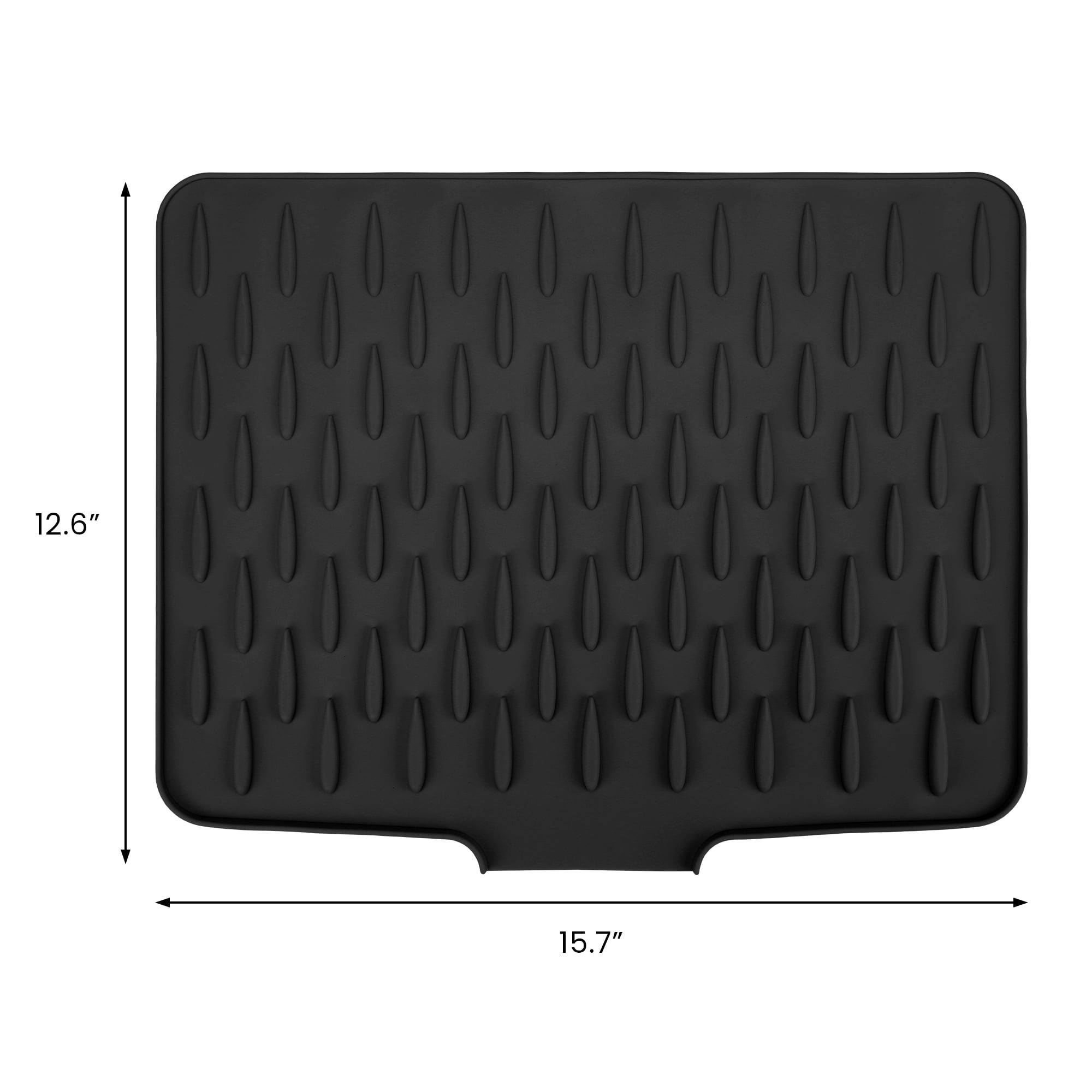 Unique Bargains Multi-Functional Dish Drying Mat for Kitchen Black