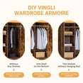 thumbnail image 3 of Vingli Expandable Adult Armoires with Shelves and Drawer, Medium Density fiberboard, Brown, 3 of 9