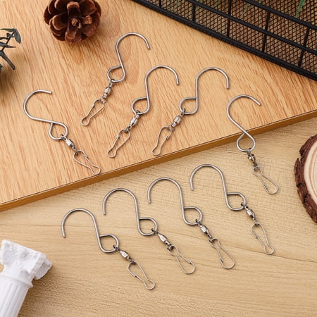 Uonlytech 12Pcs Wind Chime Hanger Swivel Hooks Stainless Steel Rotatable Hooks for Outdoor Use